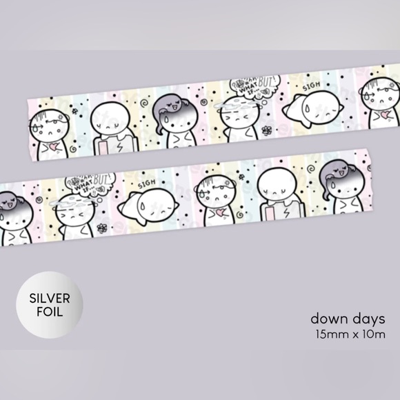 🆕 TheCoffeeMonsterzCo Down Days Washi Tape - 15mm - Picture 1 of 1